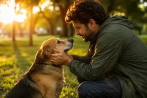A forte conexão entre voce e seu cão adotado.