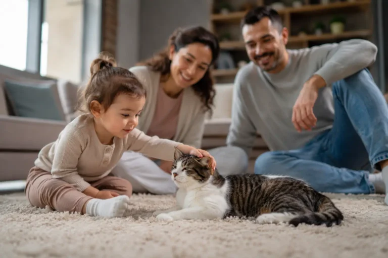 Convivencia de gatos e crianças