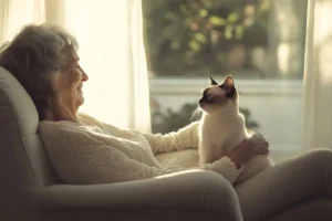 Beneficios de idosos terem gatos, reduz a solidão.