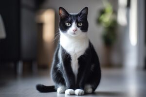 gatos preto e branco