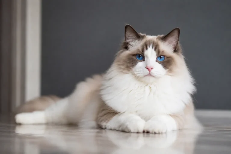 O lindo gato da raça Ragdol