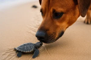 cão Solovino protetor de tartarugas