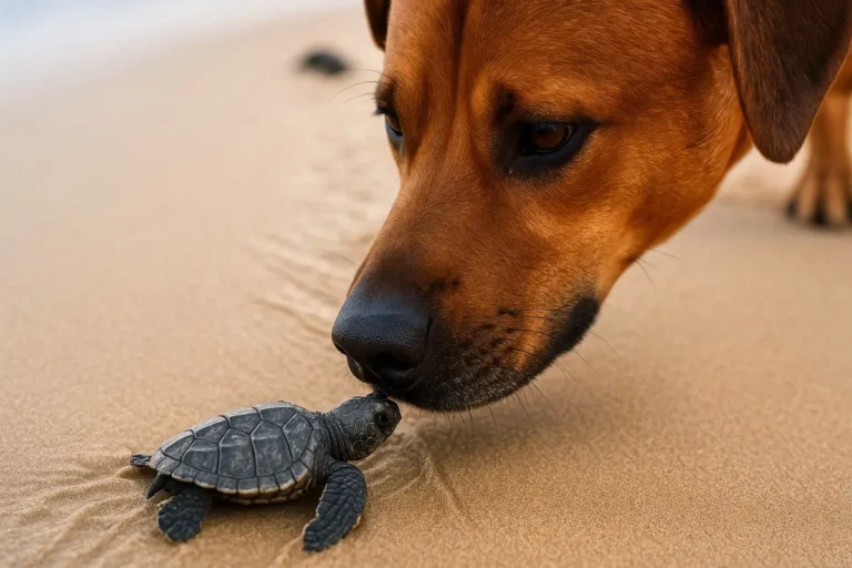 cão Solovino protetor de tartarugas