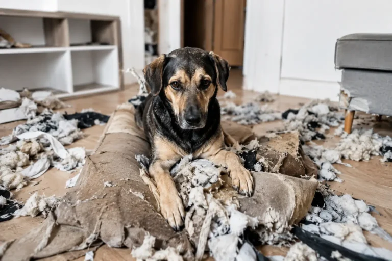 Cães que destroem tudo quando estão sozinhos.