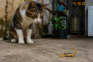 Saiba o que fazer se seu gato for picado por escorpião.